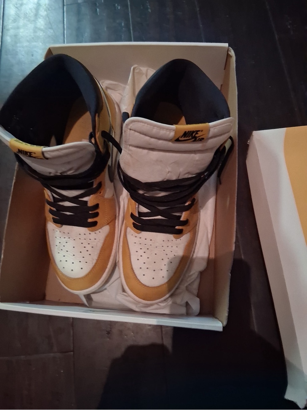 Nike Men’s High-Top Sneakers in White, Yellow, and Black